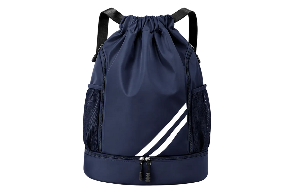 Navy Blue Sports Drawstring Backpack