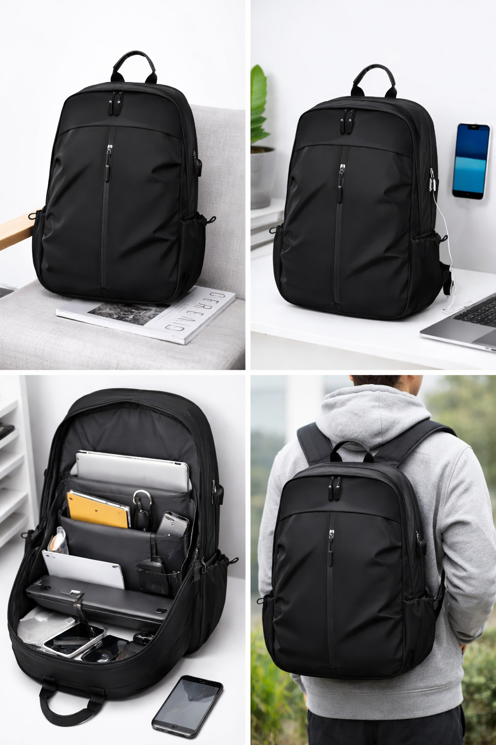 Black Laptop Backpack