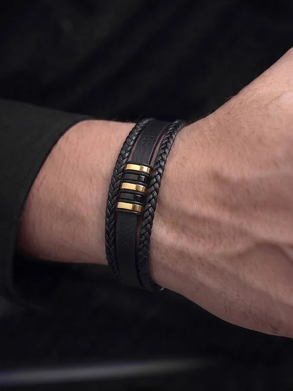 Black Braided leather Bracelet