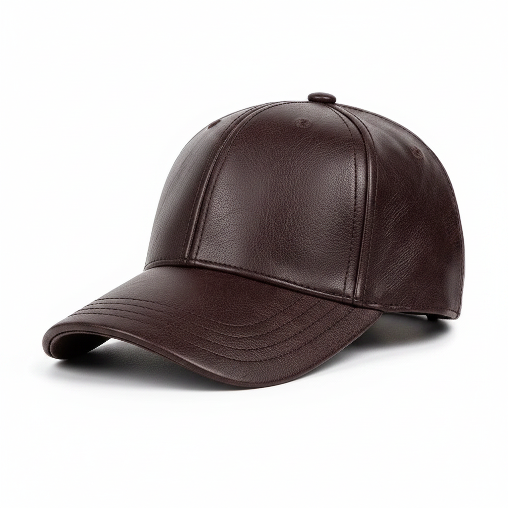 Leather Brown Cap
