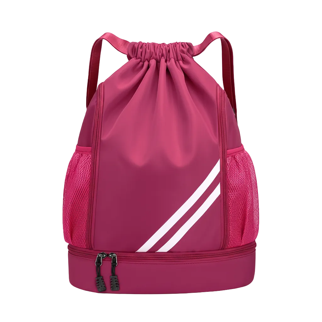 Pink Sporty Drawstring Backpack