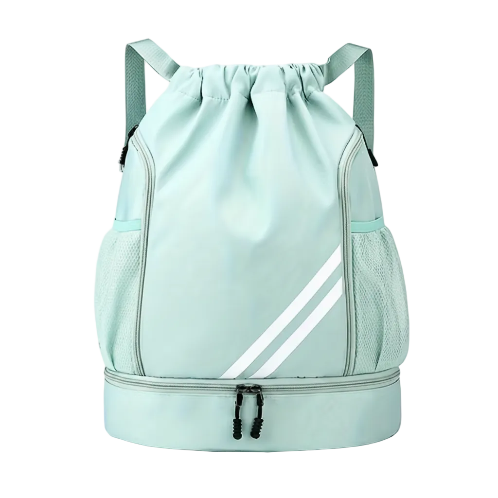 Light Green Sporty Drawstring Backpack