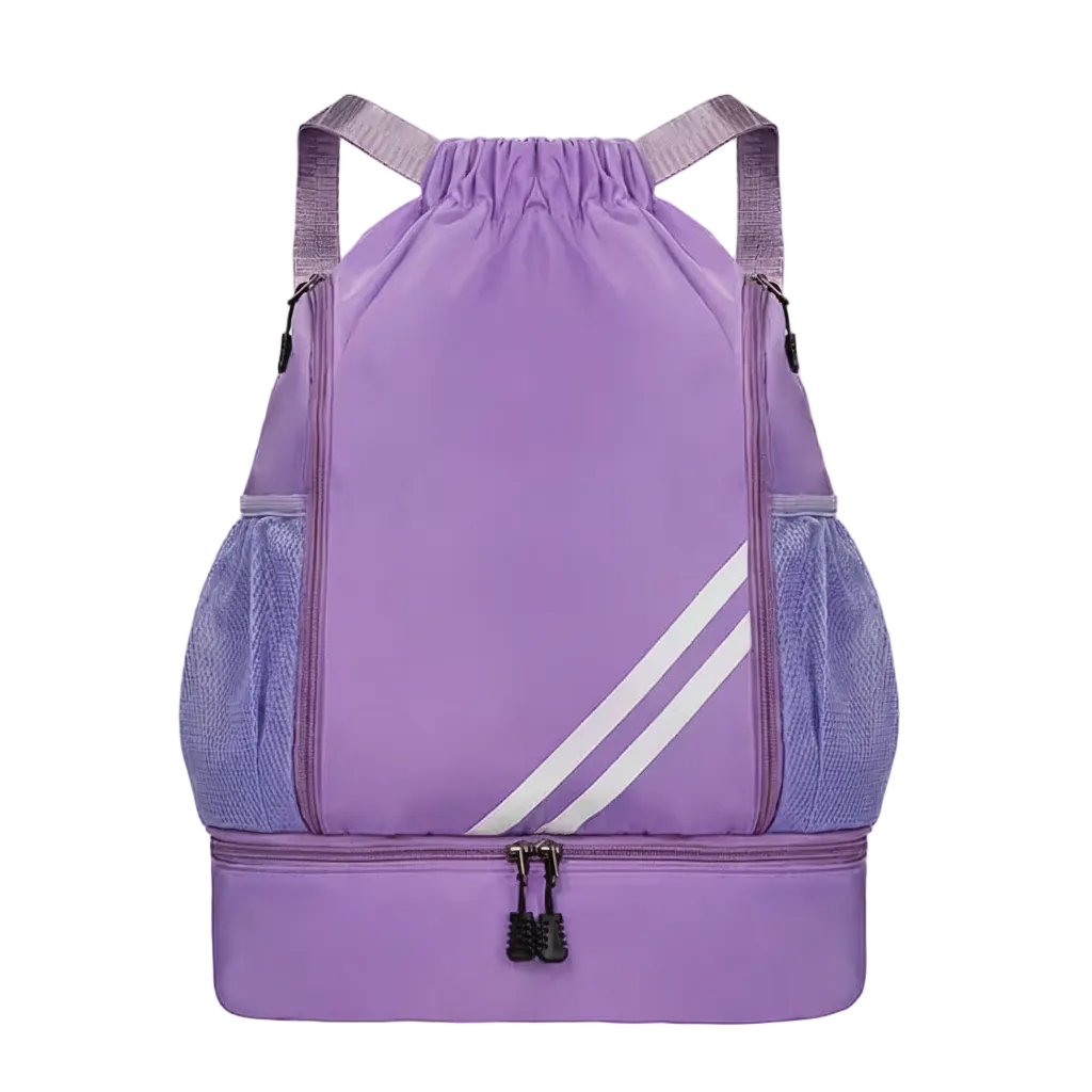 Light Purple Sporty Drawstring Backpack