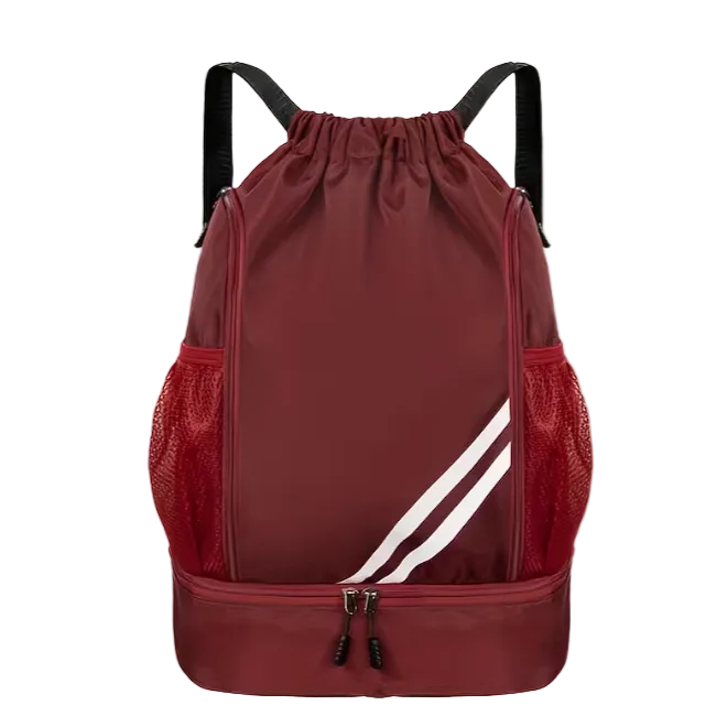Red Sporty Drawstring Backpack