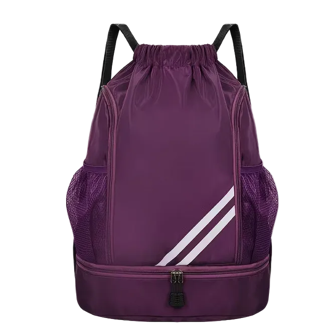 Purple Sporty Drawstring Backpack