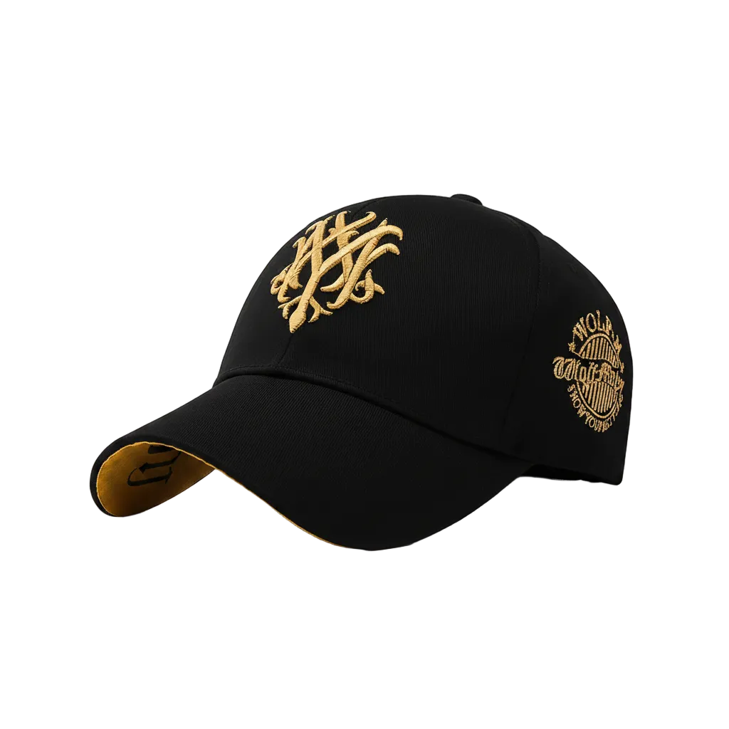 "Wolf with design" Black & Golden cap
