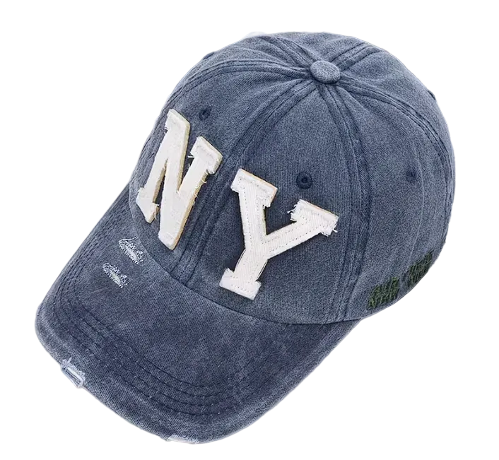 "N Y" blue cap