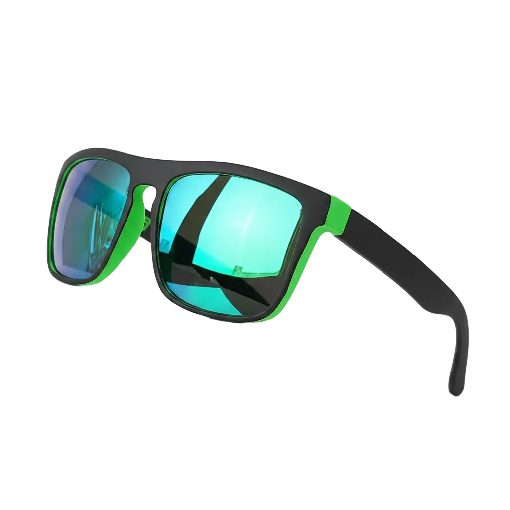 Vintage Square Polarized Sunglasses – Black Green