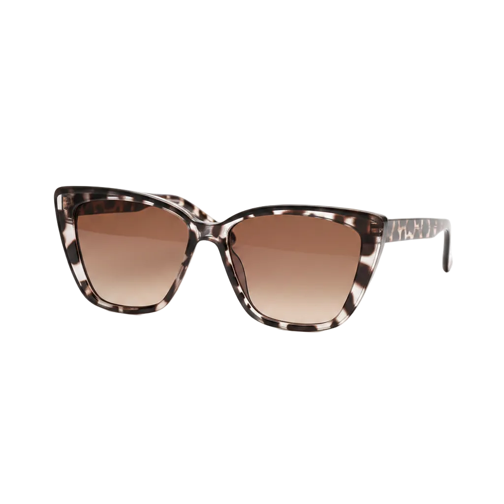 Cat-Eye Large Frame Sunglasses – Grey Bean Flower