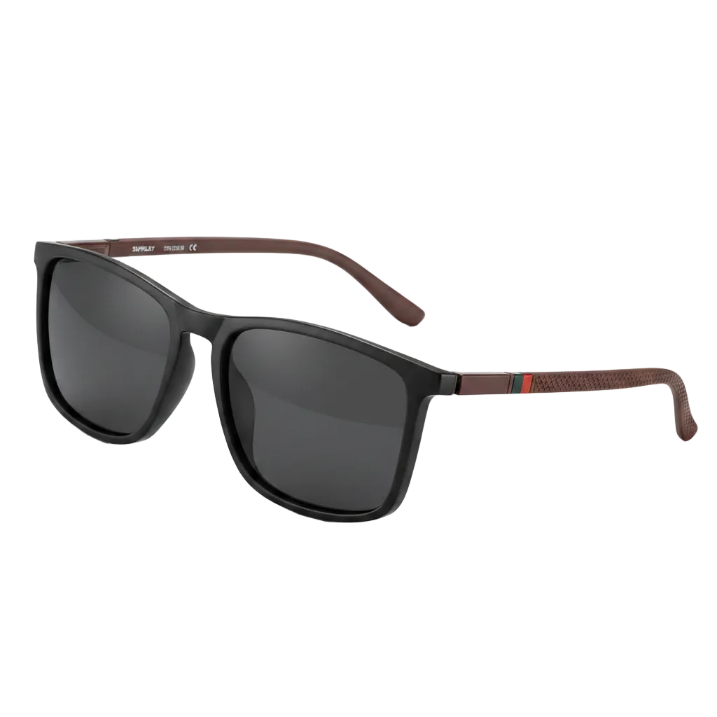Vintage Checkered Sunglasses – Black Maroon