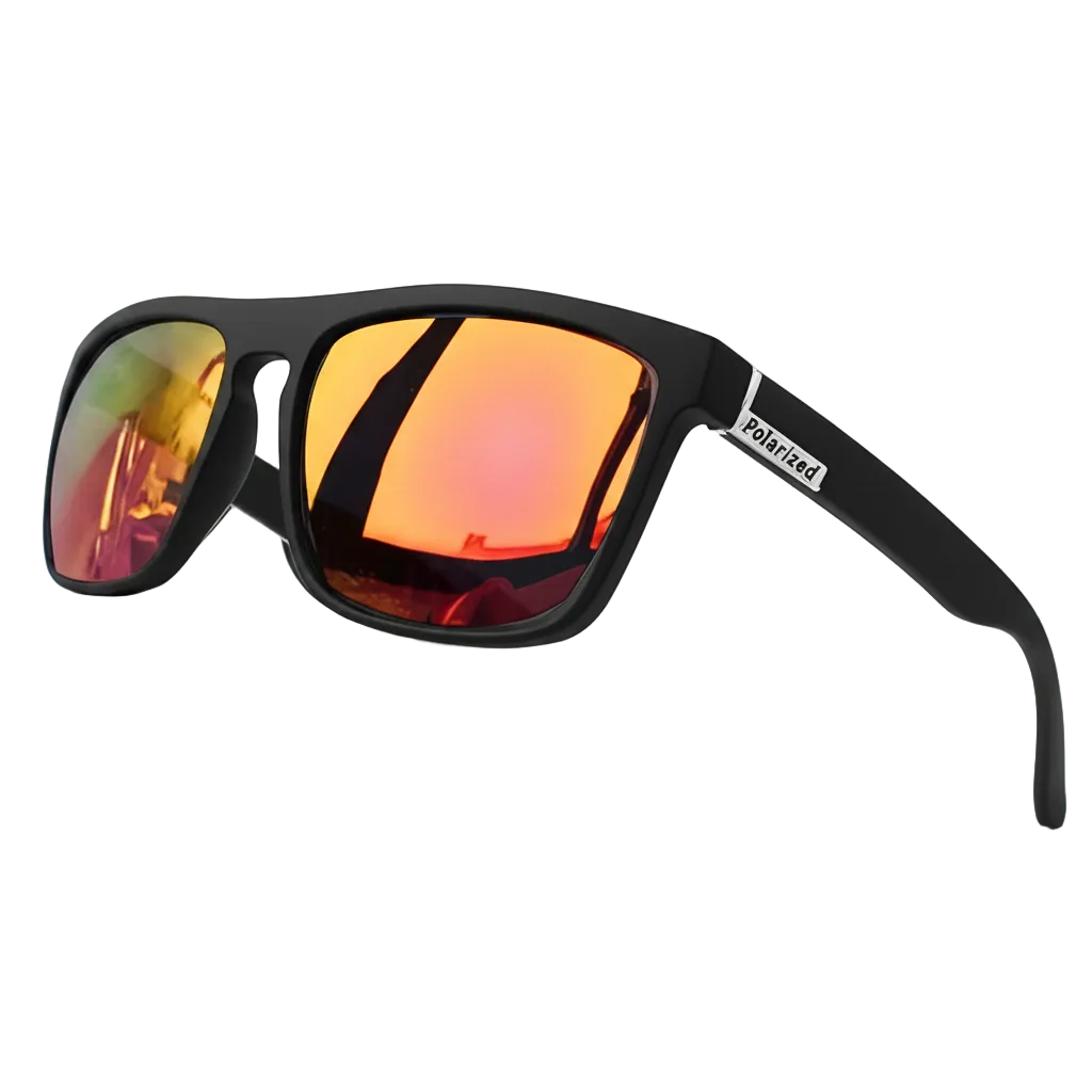Vintage Square Sunglasses – Black Red Frame