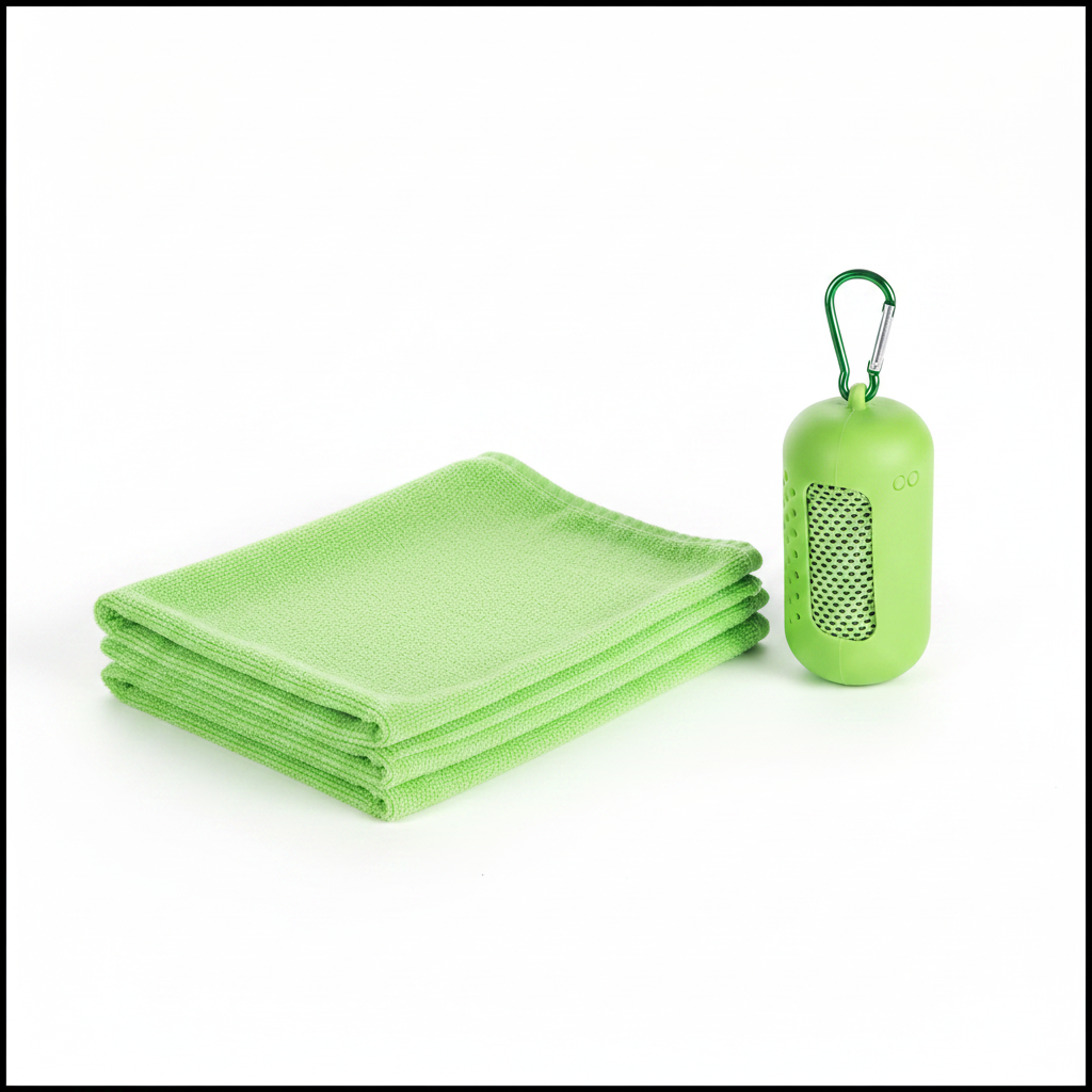 Premium Quick-Dry Sports & Outdoor Towel with Compact Travel Storage Case – Green