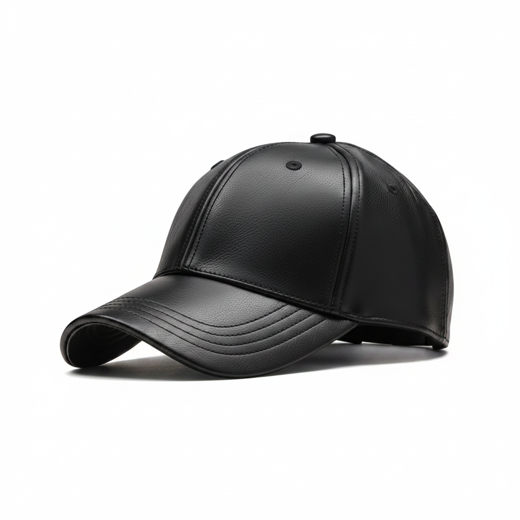 Black Leather  cap