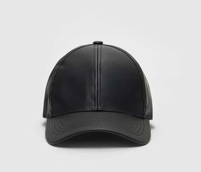 Black Leather  cap