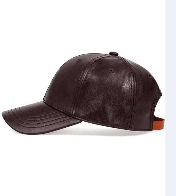 Leather Brown Cap
