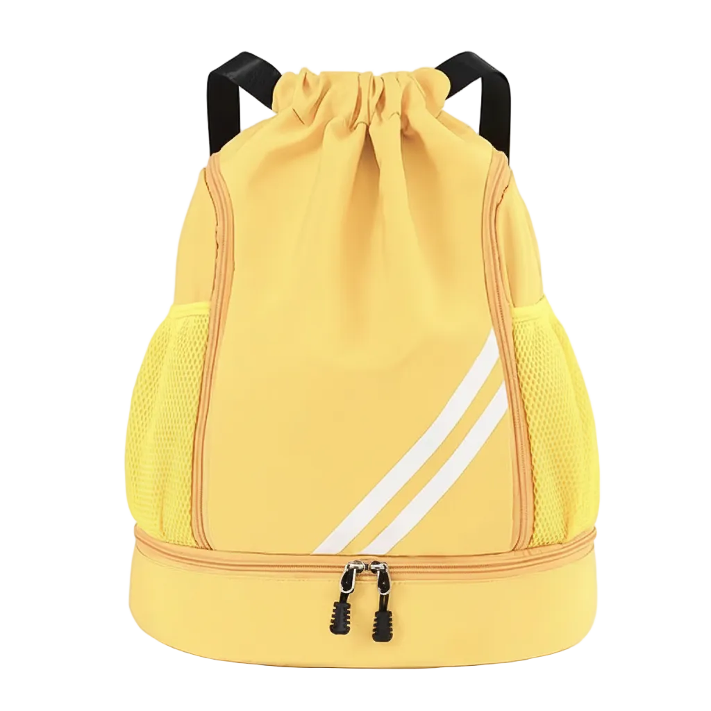 Yellow Sporty Drawstring Backpack