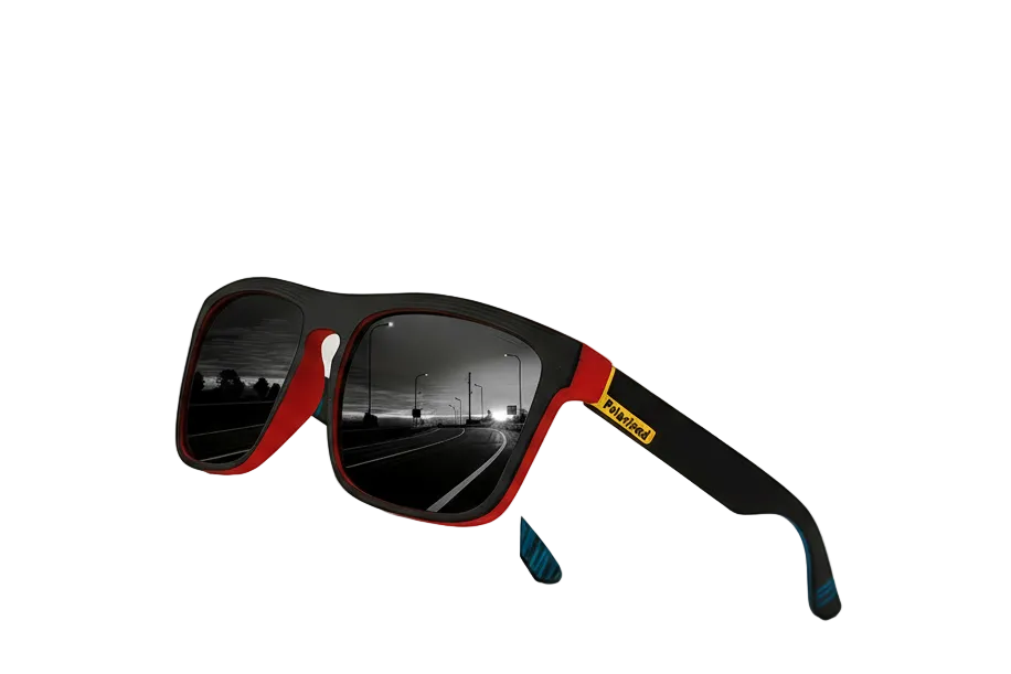 Vintage Polarized Sunglasses – Black Red
