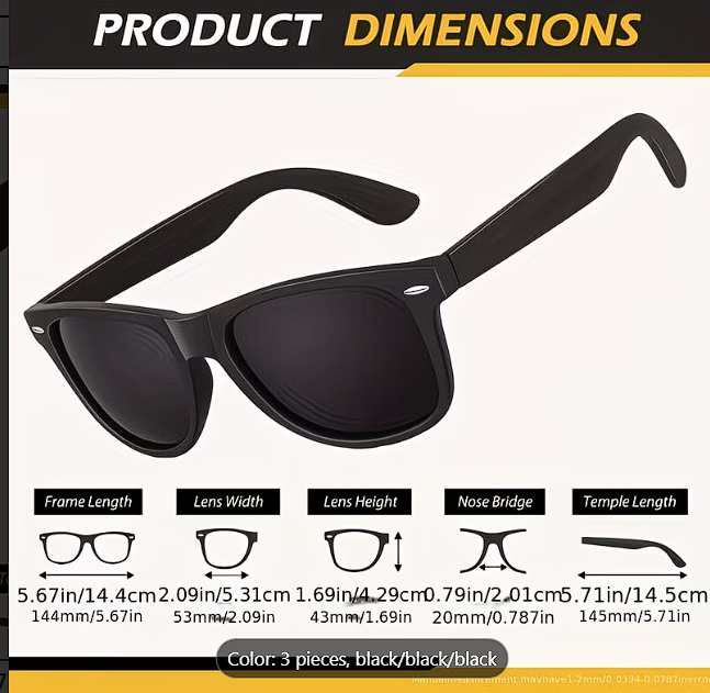 Stylish retro sunglasses with a sleek black frame, dark lenses