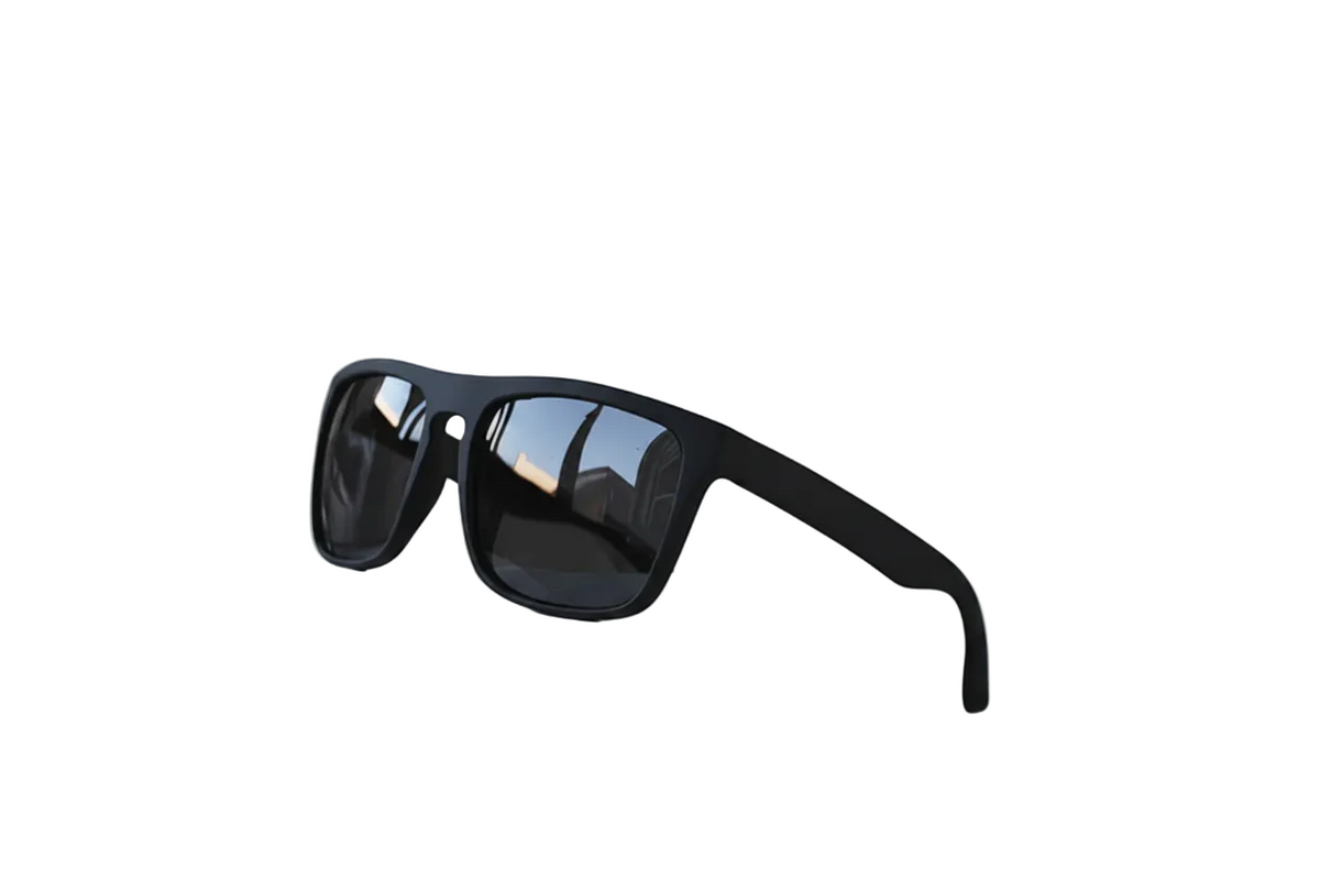 Vintage Square Polarized Sunglasses – Black Silver Unisex