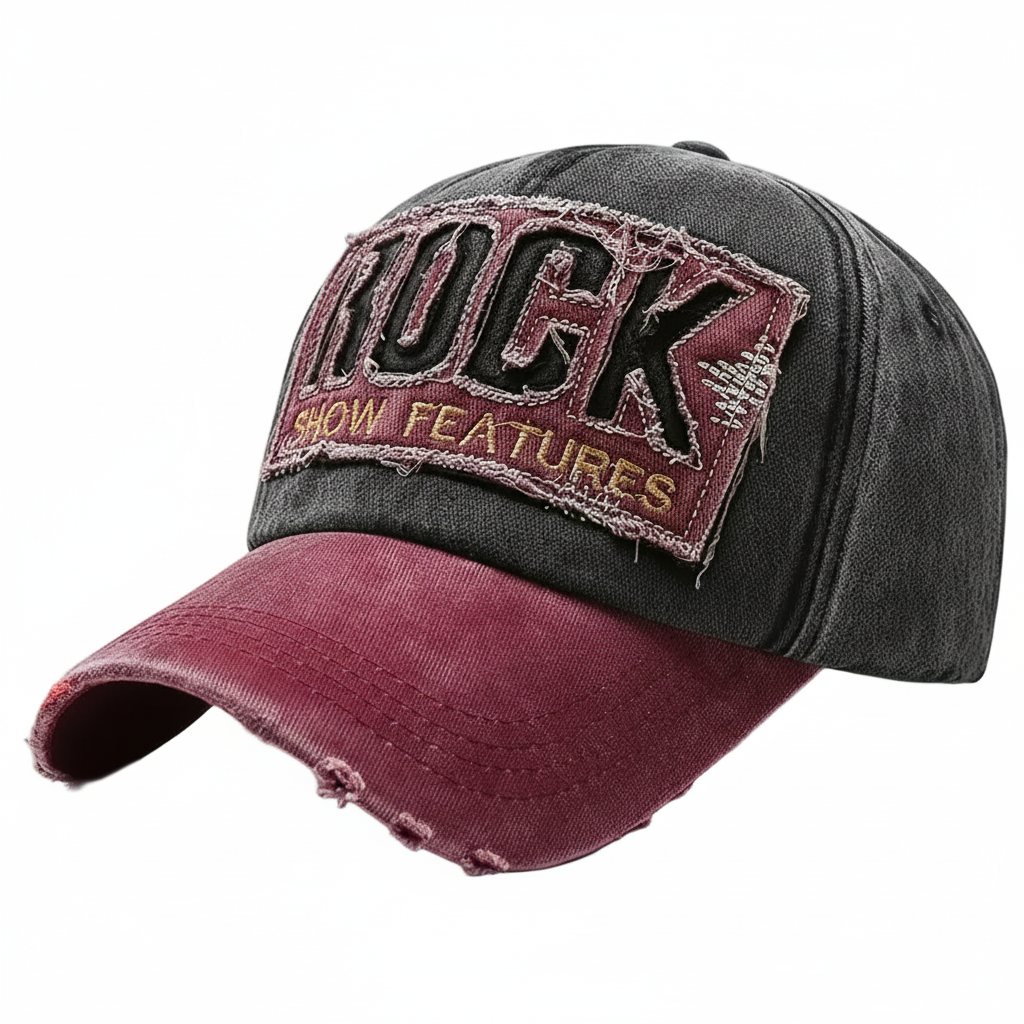Rock Black & Maroon Cap