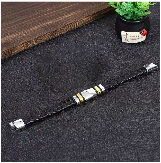 Black Braided Bracelet Collection with Premium Metal Accessories