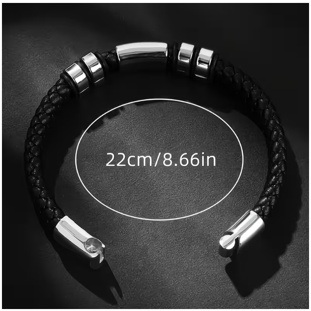 Black Braided Bracelet Collection with Premium Metal Accessories