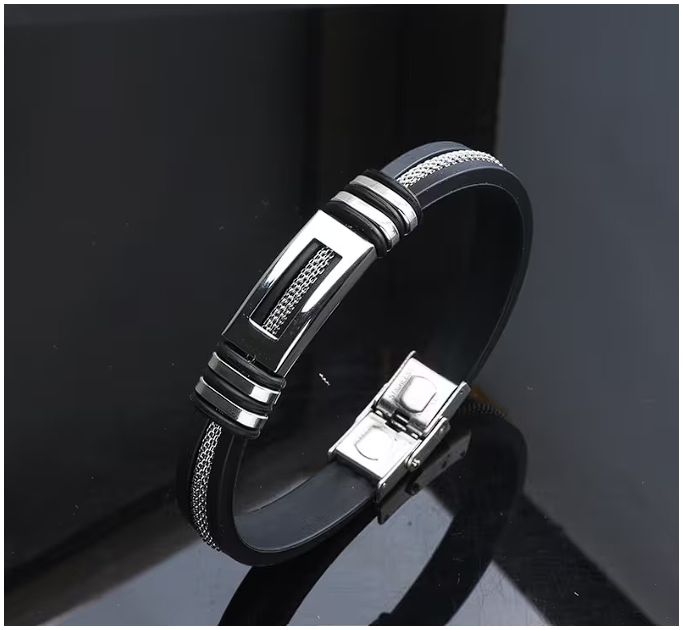 Minimalist Stainless Steel Genuine Leather Bangle Bangle Bracelet